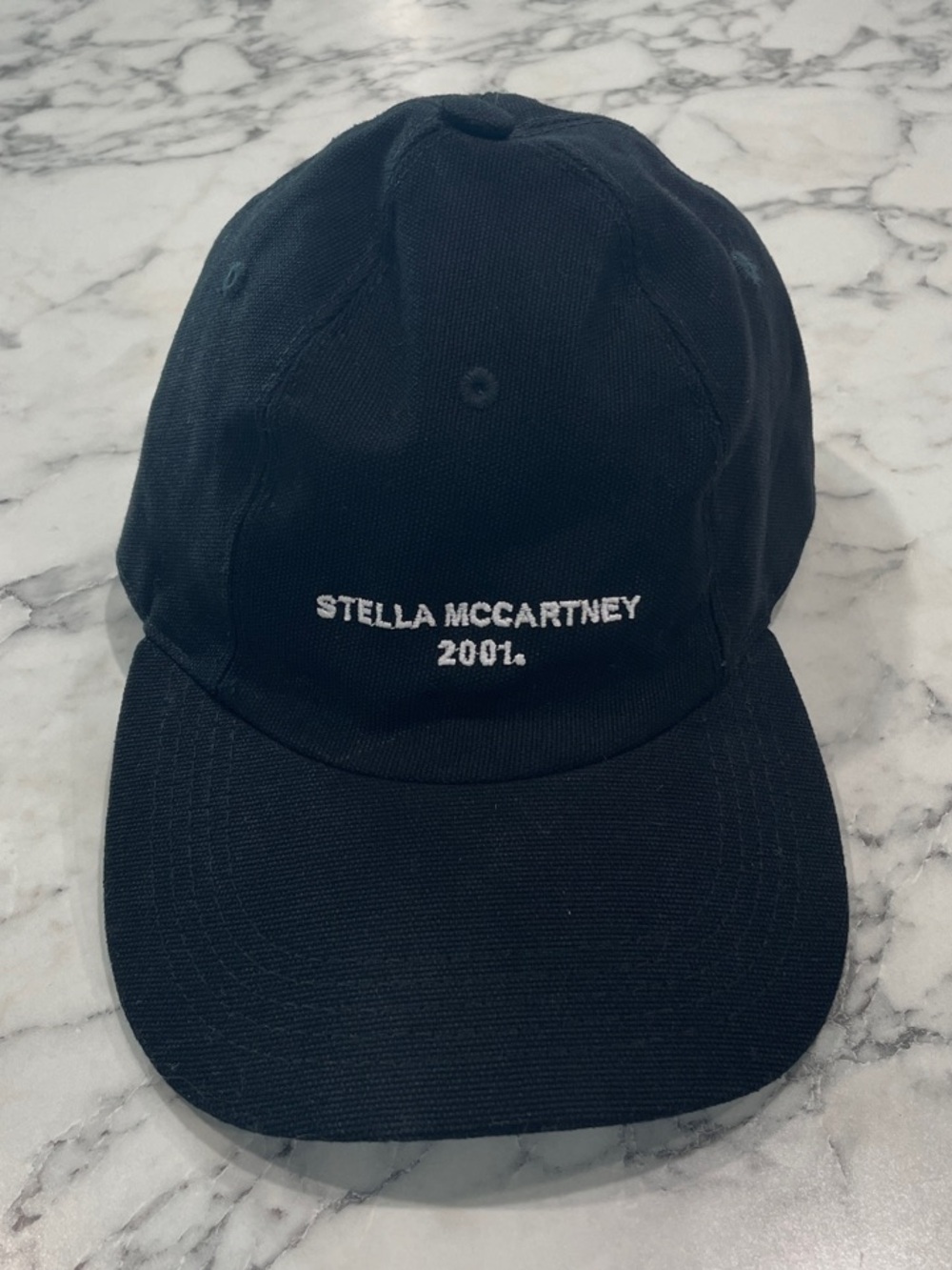 Stella McCartney Black Embroidered Logo Baseball Cap 2001